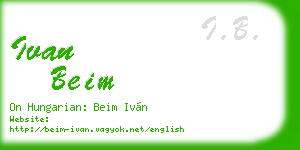 ivan beim business card